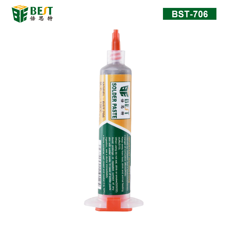 BST-706 針筒式無鉛錫漿 低溫錫漿 焊錫膏 BGA植錫膏 Sn42/Bi58 10cc