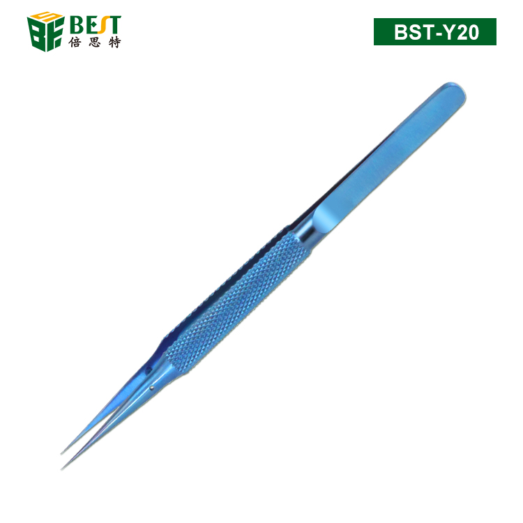 BST-Y20 手機維修指紋飛線鑷子 鈦合金0.15mm細(xì)尖鑷子 直咀 加長加硬直鑷子